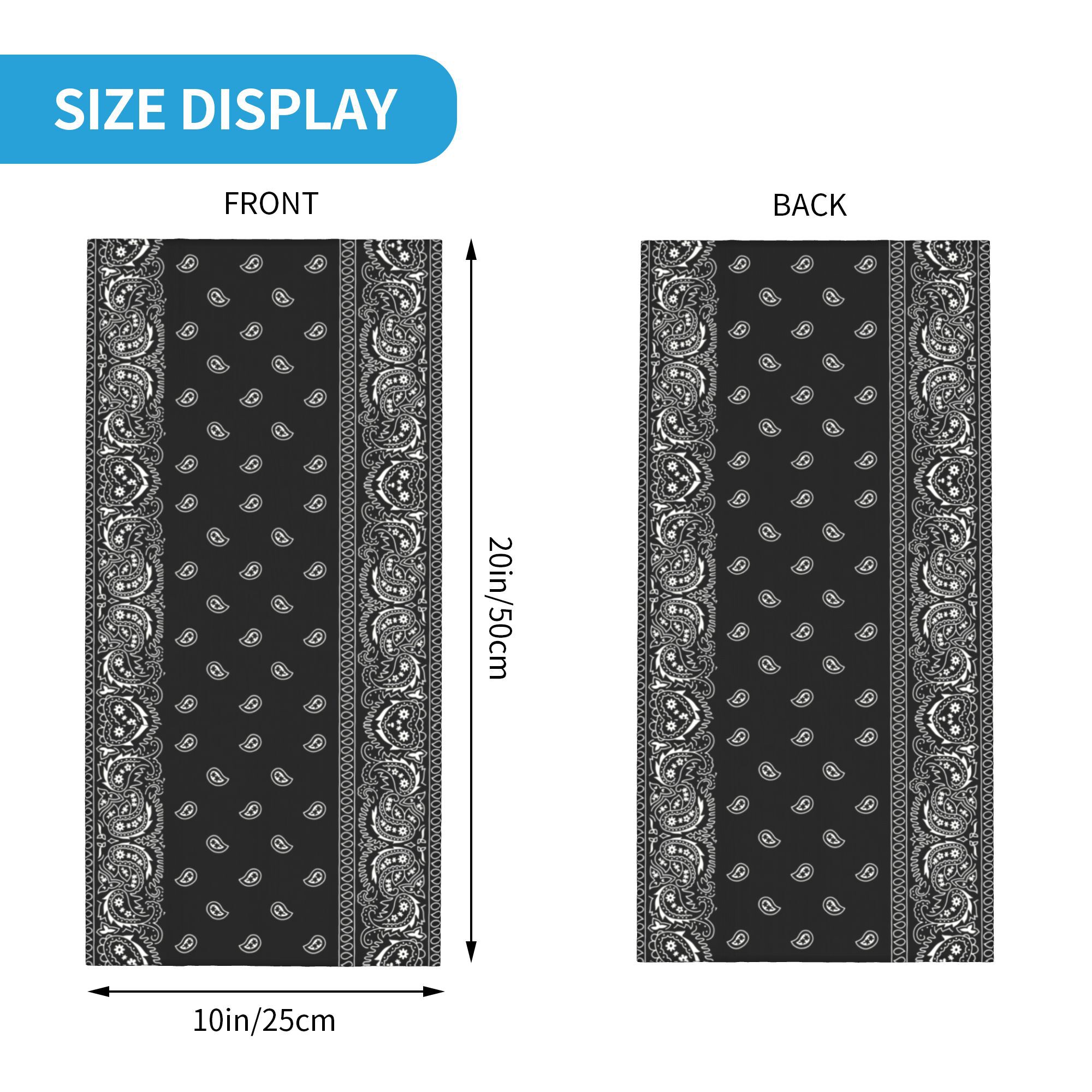 Custom Black And White Paisley - огляд і ціна Bandana Blank White