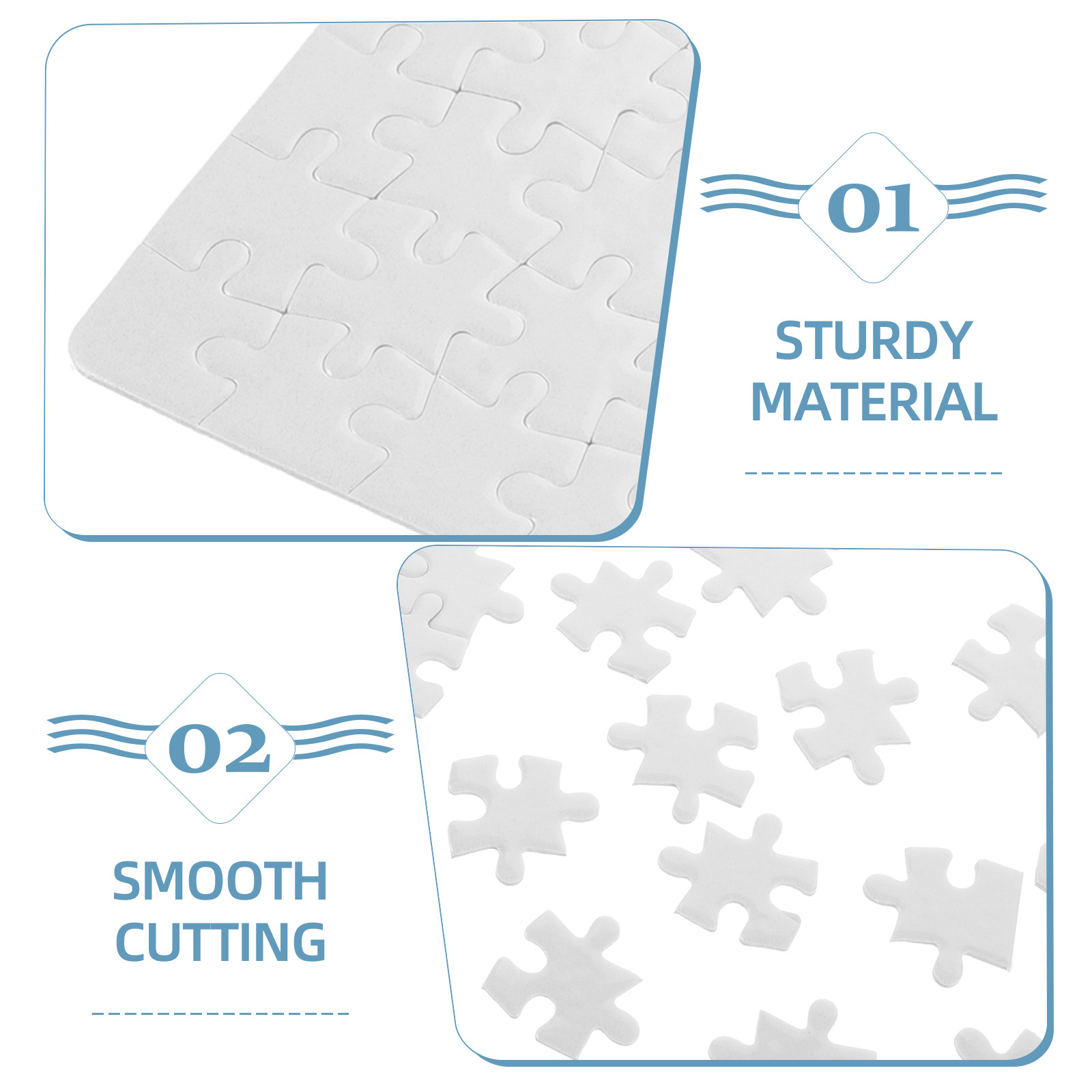 4Sheets Blank Puzzle Pieces Wh - огляд і ціна Puzzle Blank White